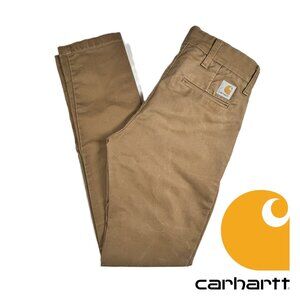Carhartt WIP SID Pants Men’s Size 28x30 "Lamar" Stretch Tapered Single Knee Tan